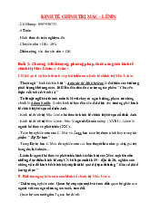 Bài giảng kinh tế chính trị mác - lênin | Trường Đại học Luật - Đại học Quốc gia Hà Nội