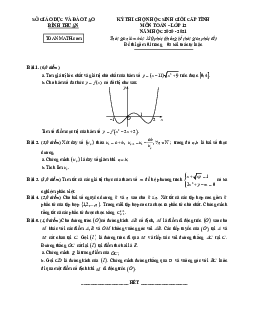 Đề thi học sinh giỏi Toán 12 cấp tỉnh năm 2020 – 2021 sở GD&ĐT Bình Thuận