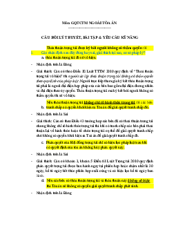 Câu hỏi ôn tập môn Giải quyết tranh chấp Thương mại ngoài Tòa án có lời giải