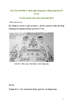 Giải Lịch sử 8 Bài 6: Khởi nghĩa nông dân ở Đàng Ngoài thế kỉ XVIII | Cánh diều