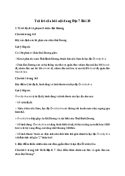 Giải Địa lí 7 Bài 20: Vị trí địa lí, phạm vi và đặc điểm thiên nhiên châu Đại Dương | Cánh diều