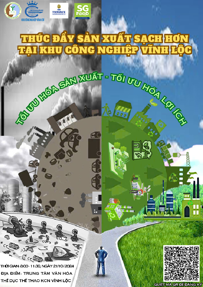 Tài liệu sưu tầm. Poster quảng bá thúc đẩy sản xuất sạch hơn tại Khu Công nghiệp Vĩnh Lộc