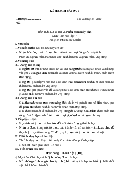 Giáo án Bài 2: Phần mềm máy tính Tin học 7 | Kết nối tri thức