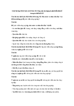 Giải bài tập SGK Lịch sử 10 bài 18