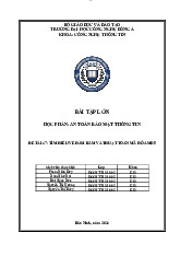 Bài tập lớn: Tìm hiểu về hàm băm và thuật toán mã hóa MD5 | Môn An toàn và bảo mật thông tin - Đại học Công Nghệ Đông Á