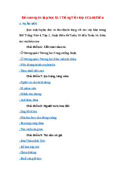 Đề cương ôn tập học kì 1 lớp 4 môn Tiếng Việt năm 2023 - Cánh Diều