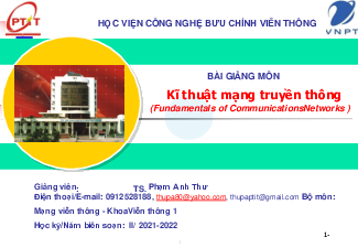 Slide bài giảng môn Kỹ thuật mạng truyền thông nội dung chương 2 phần 1: Lớp vật lý và lớp liên kết dữ liệu