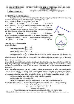 Đề tuyển sinh lớp 10 môn Toán năm 2020 – 2021 sở GD&ĐT Vĩnh Phúc
