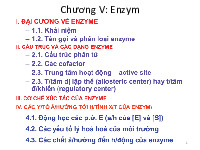 Chương 5: Enzym | Bài giảng môn Hóa sinh đại cương | Đại học Bách khoa hà nội