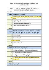 Đáp Án Hóa Hửu Cơ Trắc Nghiệm cuối Kì 1