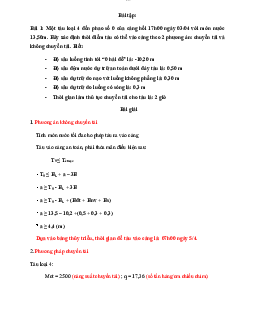 Bài tập vào cảng ko mắc cạn - Địa lý vận tải thuỷ | Trường Đại học Giao thông Vận Tải
