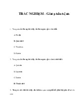 Trắc Nghiệm Giải Phẫu Bệnh Có Đáp Án | Đại học Y dược Huế