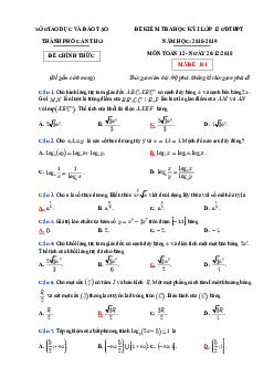 Đề thi HK1 Toán 12 GDTHPT năm học 2018 – 2019 sở GD và ĐT thành phố Cần Thơ