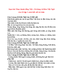 Soạn bài Thực hành tiếng Việt - Sử dụng từ Hán Việt Ngữ văn 10 tập 1 sách Kết nối tri thức