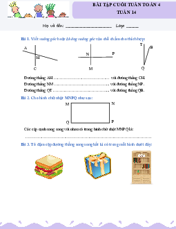 Giải Bài tập cuối tuần lớp 4 môn Toán Kết nối tri thức - Tuần 14