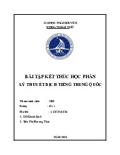 Bài tập kết thúc học phần lý thuyết dịch tiếng Trung Quốc