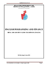 Giáo trình giảng dạy tiếng anh chuyên ngành tài chính ngân hàng | Trường Đại học Lao động - Xã hội