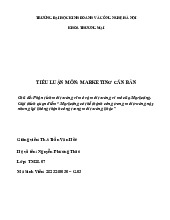 Tiểu luận - Phân tích môi trường Marketing môn Marketing căn bản | Trường Đại học Kinh Doanh và Công Nghệ Hà Nội
