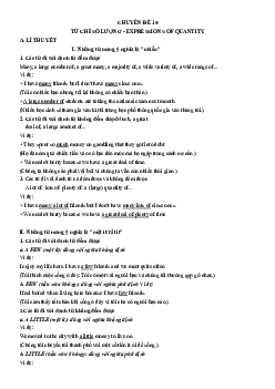 Chuyên đề 15: Từ chỉ số lượng - Expressions of quantity
