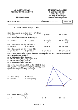 Đề thi HK2 Toán 11 năm học 2019 – 2020 trường THPT Ngô Gia Tự – Đắk Lắk