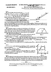 SỞ GIÁO DỤC VÀ ĐÀO TẠO HÀ NỘI TRƯỜNG THPT ĐỒNG QUAN  KÌ THI HỌC SINH GIỎI KHỐI 10  Môn  Vật lý