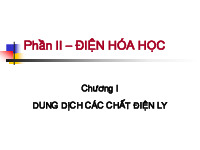 Chương I: Dung dịch các chất điện ly | Bài giảng môn Hóa lý | Đại học Bách khoa hà nội