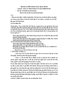 TÒA ÁN NHÂN DÂN VÀ VIỆN KIỂM SOÁT | Pháp luật đại cương | Đại học Khoa học Xã hội và Nhân văn, Đại học Quốc gia Thành phố HCM