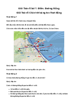 Giải Toán 6 Bài 1: Điểm. Đường thẳng sách Chân Trời Sáng Tạo