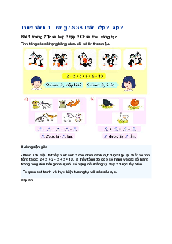 Giải SGK Toán lớp 2 trang 7, 8 Tổng các số hạng bằng nhau| Chân trời sáng tạo