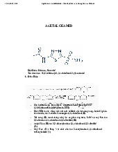Nghiên cứu về Acetazolamid - Thuốc lợi tiểu và tác dụng của nó môn Hóa Dược| Trường Đại học Y Dược, Đại học Quốc gia Hà Nội