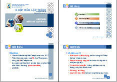 CHƯƠNG 2: GIỚI THIỆU NGÔN NGỮ LẬP TRÌNH C | BÀI GIẢNG NHẬP MÔN LẬP TRÌNH