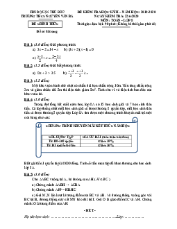 Đề thi HK2 Toán 8 năm 2019 – 2020 trường THCS Nguyễn Văn Bá – TP HCM