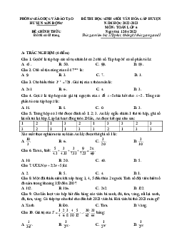Đề thi HSG Toán 6 cấp huyện năm 2022 – 2023 phòng GD&ĐT Sơn Động – Bắc Giang