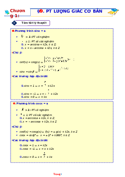 Lý thuyết và trắc nghiệm bài Phương trình lượng giác cơ bản Toán 11 (có lời giải)