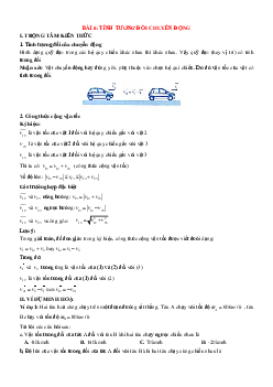 Lý thuyết và trắc nghiệm bài Tính tương đối chuyển động Vật lí 10 có lời giải và đáp án
