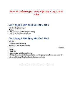 Soạn bài Viết trang 6 | Tiếng Việt Lớp 3 Tập 2 Cánh diều