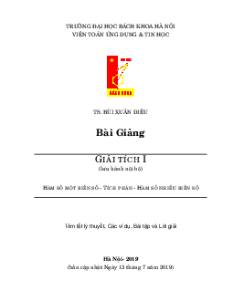 Bài giảng Giải tích 1 | Đại học Bách khoa Hà Nội