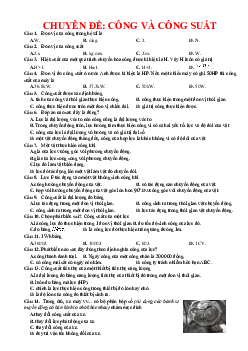 TOP 80 câu trắc nghiệm công và công suất vật lý 10 (có đáp án)