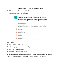 Tiếng Anh 7 Global Success Unit 4 Looking back
