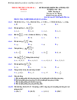 Bộ đề tham khảo cuối kì 1 Toán 11 năm 2023 – 2024 trường Thuận Thành 1 – Bắc Ninh