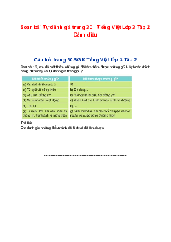 Soạn bài Tự đánh giá trang 30 | Tiếng Việt Lớp 3 Tập 2 Cánh diều