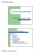 Chương I Các kiến thức cơ bản - CẤU TRÚC DỮ LIỆU VÀ GIẢI THUẬT | Trường Đại học Bách khoa Hà Nội