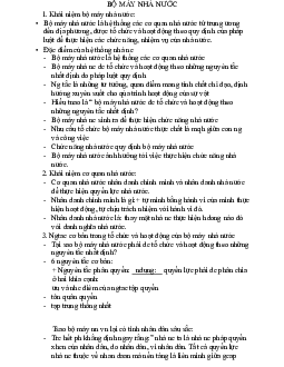 Lý thuyết về Bộ máy nhà nước học phần Luật hiến pháp
