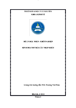 Kinh doanh trái cây nhập khẩu | Báo cáo đề án học phần Khởi nghiệp