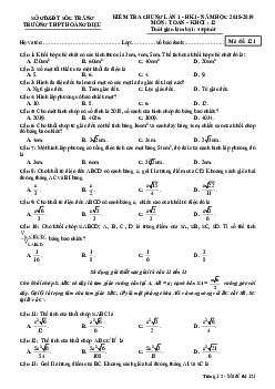 Đề kiểm tra chung Toán 12 lần 1 HKI năm 2018 – 2019 trường Hoàng Diệu – Sóc Trăng