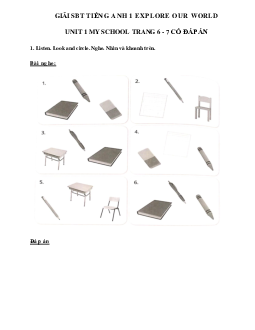 Giải Tiếng Anh lớp 1 Unit 1 My School trang 6 7 SBT | Explore Our World