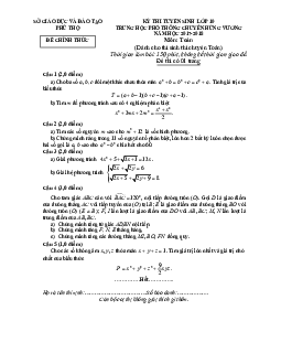 Đề thi tuyển sinh lớp 10 năm học 2017 – 2018 môn Toán trường THPT chuyên Hùng Vương – Phú Thọ (Chuyên Toán)