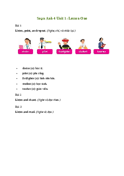 Giải Tiếng Anh lớp 4 Unit 1: Lesson One | Family and Friends