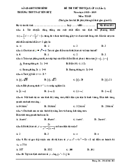 Đề thi thử Toán THPT Quốc gia 2019 trường Nguyễn Huệ – Ninh Bình lần 3