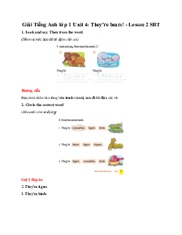 Giải Tiếng Anh lớp 1 Unit 4: They’re bears! - Lesson 2 SBT | Family & Friends